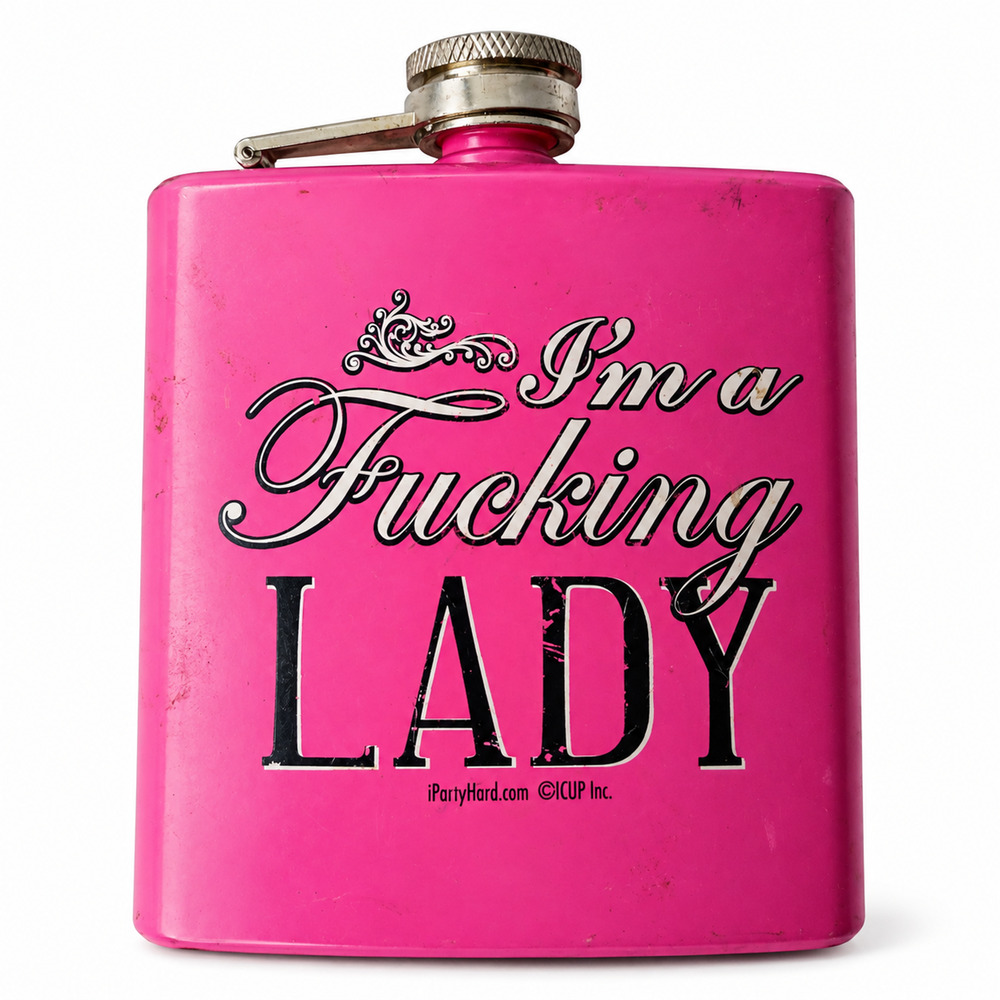 Pink Metal Hip Flask “I’m a F***ing Lady” Novelty Funny Gag Gift Flask